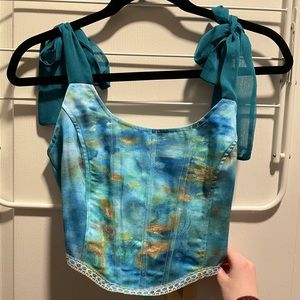 Corset Top with Watercolor Detail